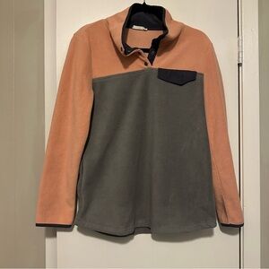 Entro Pink & gray High Neck Fleece Jacket Size Small